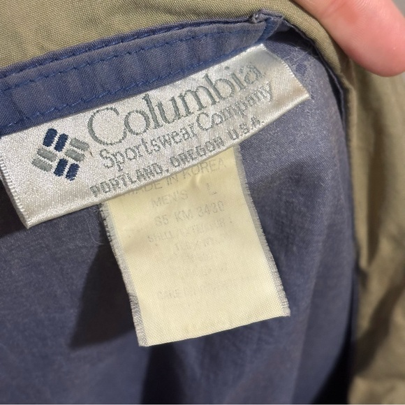 Columbia Vintage 90s Colorblock Anorak Jacket Blue Faded Hooded Size Large - Picture 12 of 13